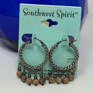 RARE Sterling Silver Earrings with Genuine Gemstone Accents